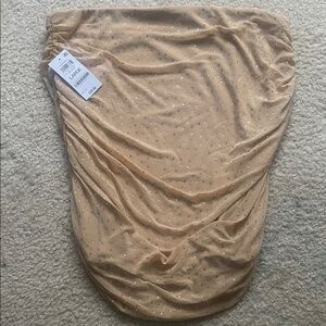 Bar III Beige Ruched Skirt with Glitter